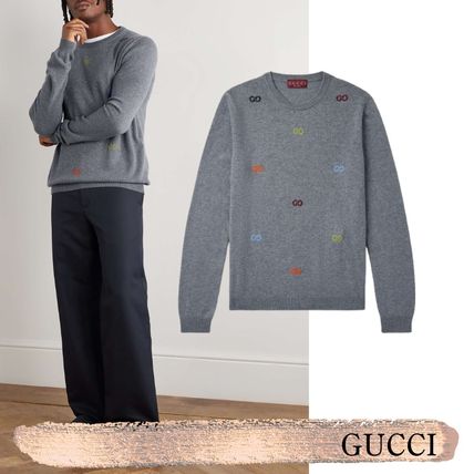 グレー（灰色）系 L GUCCI(グッチ) ニット・セーター(メンズ