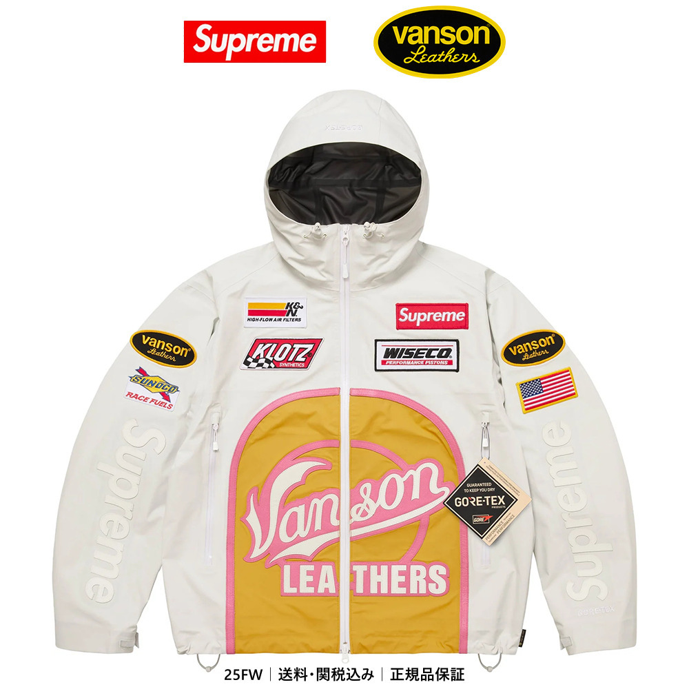 Supreme x Vanson Leathers】Gore-Tex Shell Jacket 白 - 25FW