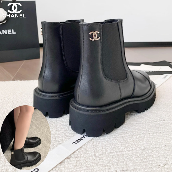 厚底可愛いCCロゴ】CHANEL ショートブーツ (CHANEL/ショートブーツ