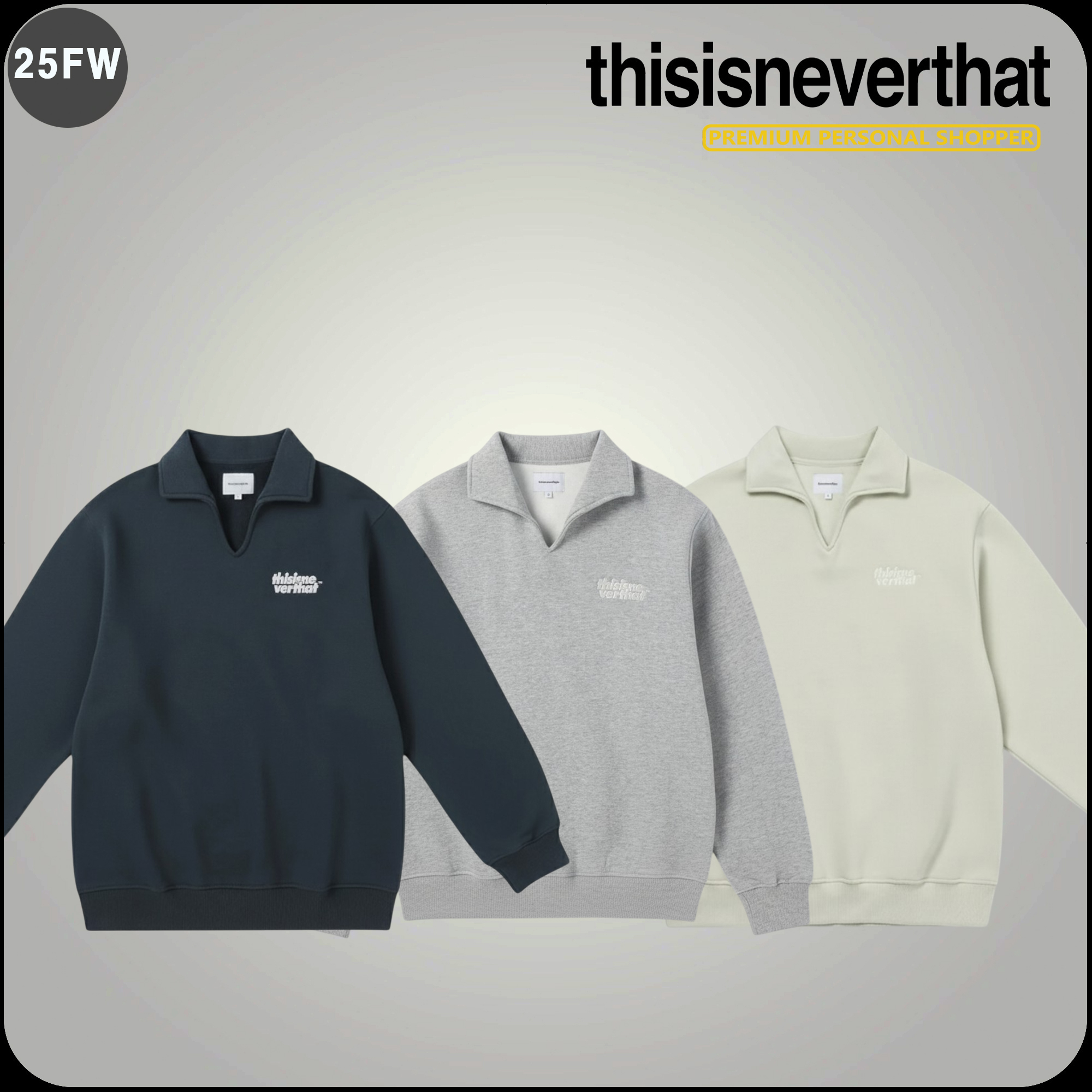 Thisisneverthat]☆韓国人気☆Open Collar Sweatshirt