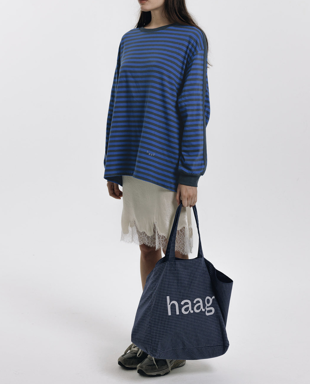 韓国おしゃれ【haag 】haag check bag 数量限定 (haag/トートバッグ
