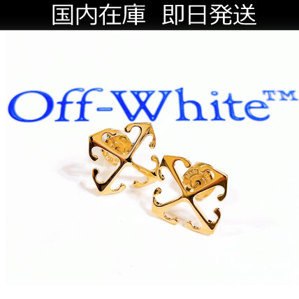 ゴールド（金色）系 Off-White(オフホワイト) ピアス(メンズ