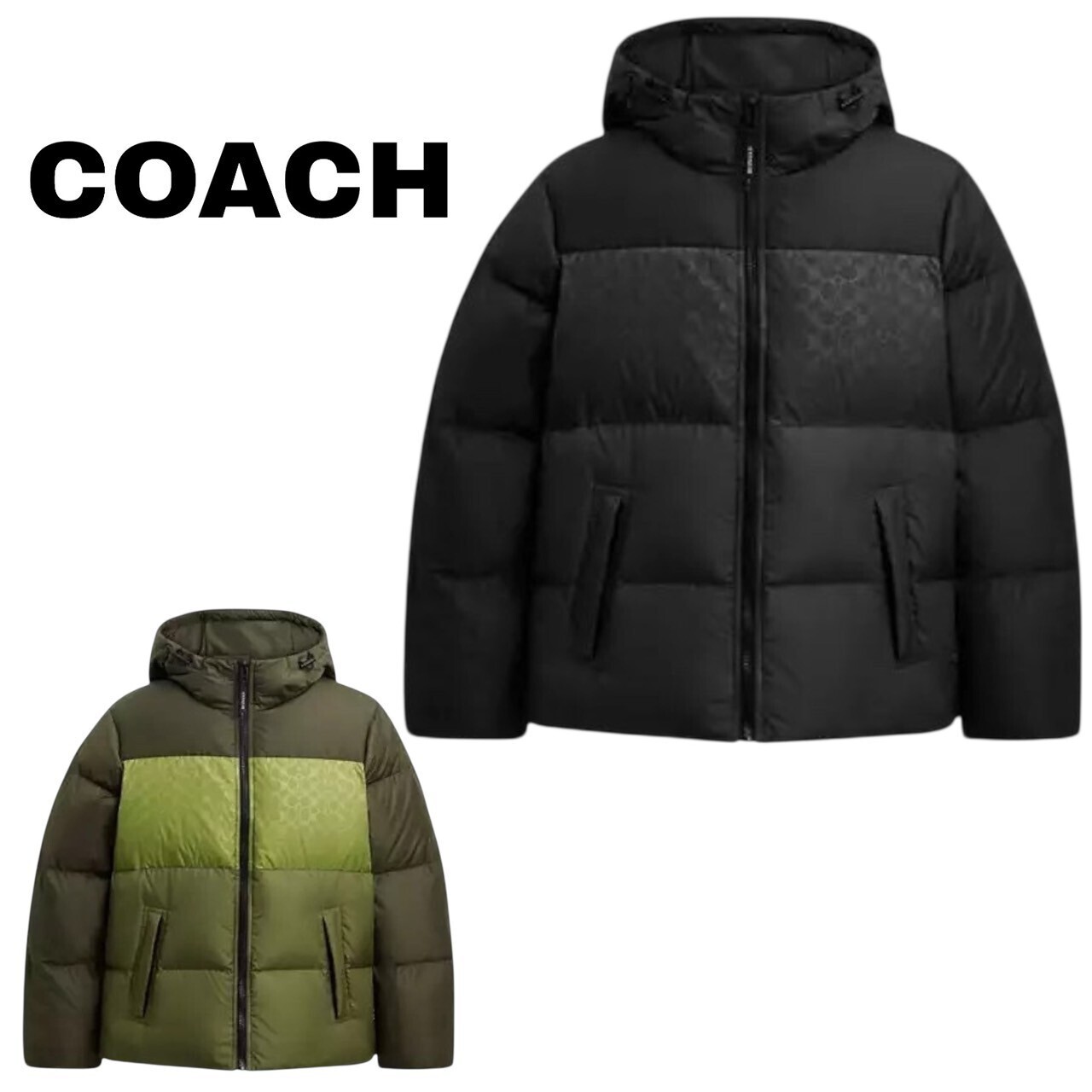 Coach】カラーブロック ダウンジャケット (Coach/ダウンジャケット