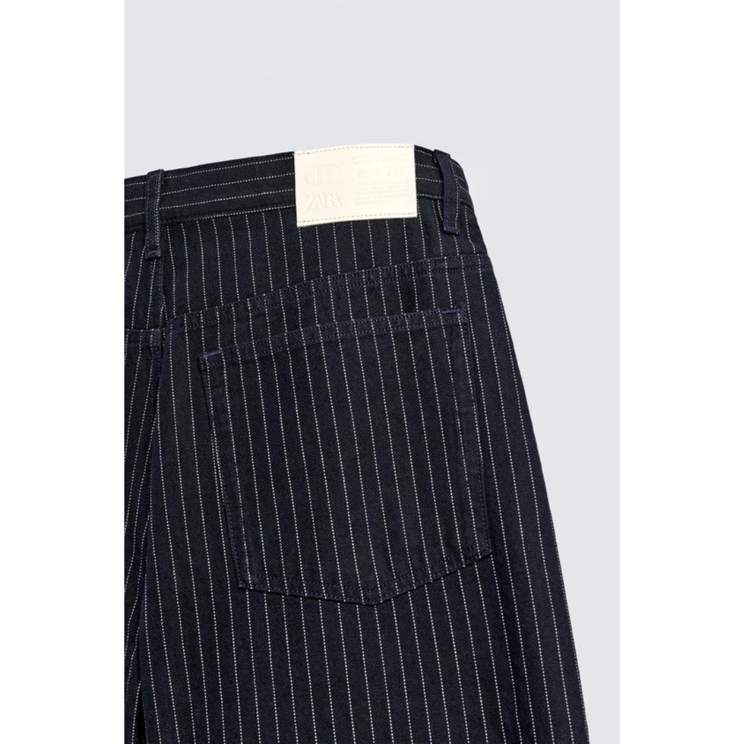 ZARA］CHAMPION X ZARA ストライプ バギーフィットジーンズ (ZARA