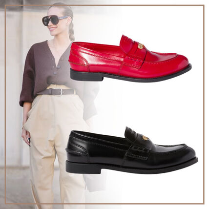 レッド（赤）系 MiuMiu(ミュウミュウ) ローファー・オックスフォード