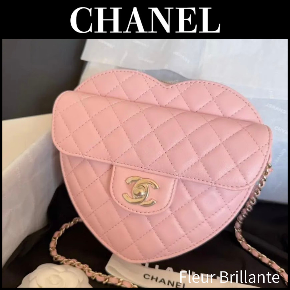 ハート型】CHANEL ◇ ハート シェイプ バッグ ピンク (CHANEL