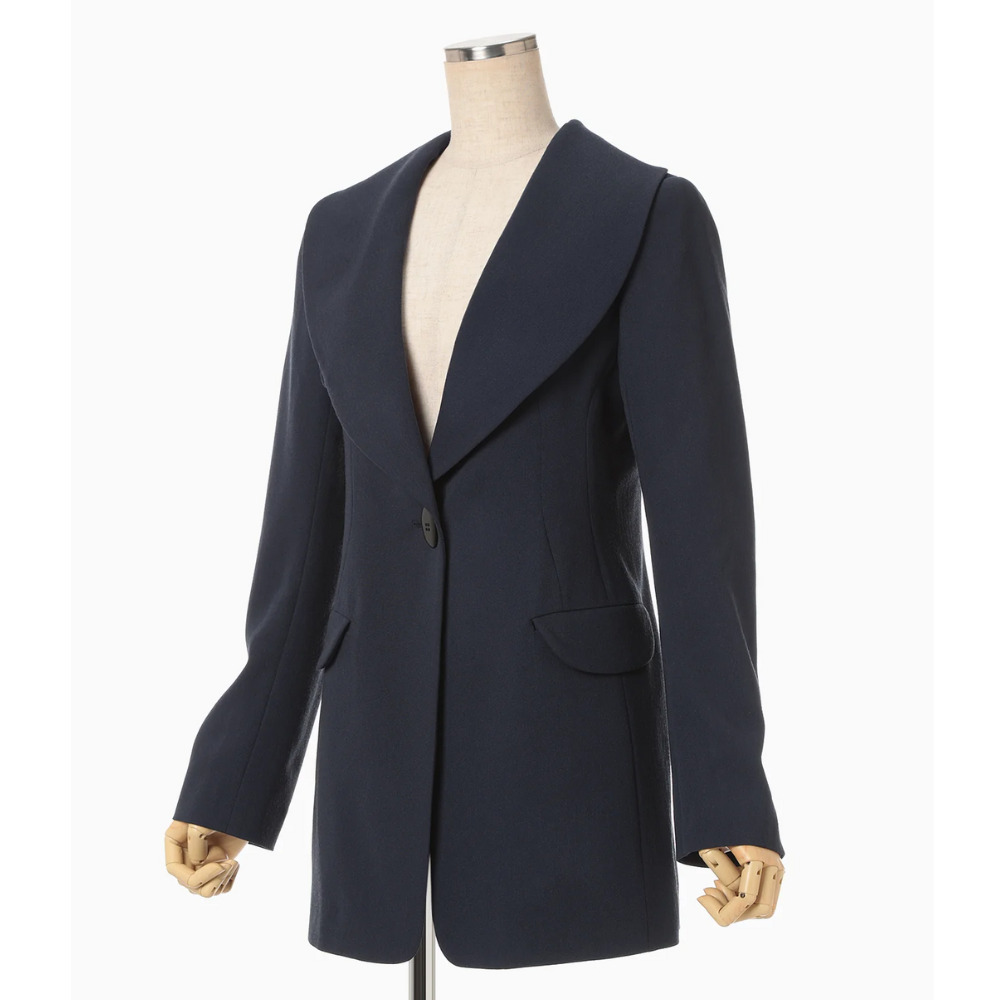 Mame Kurogouchi ウール ジャケット ショールカラー 上品モード (Mame