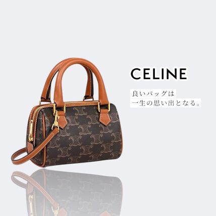 セリーヌ スモールボストン トリオンフ キャンバス カーフスキン