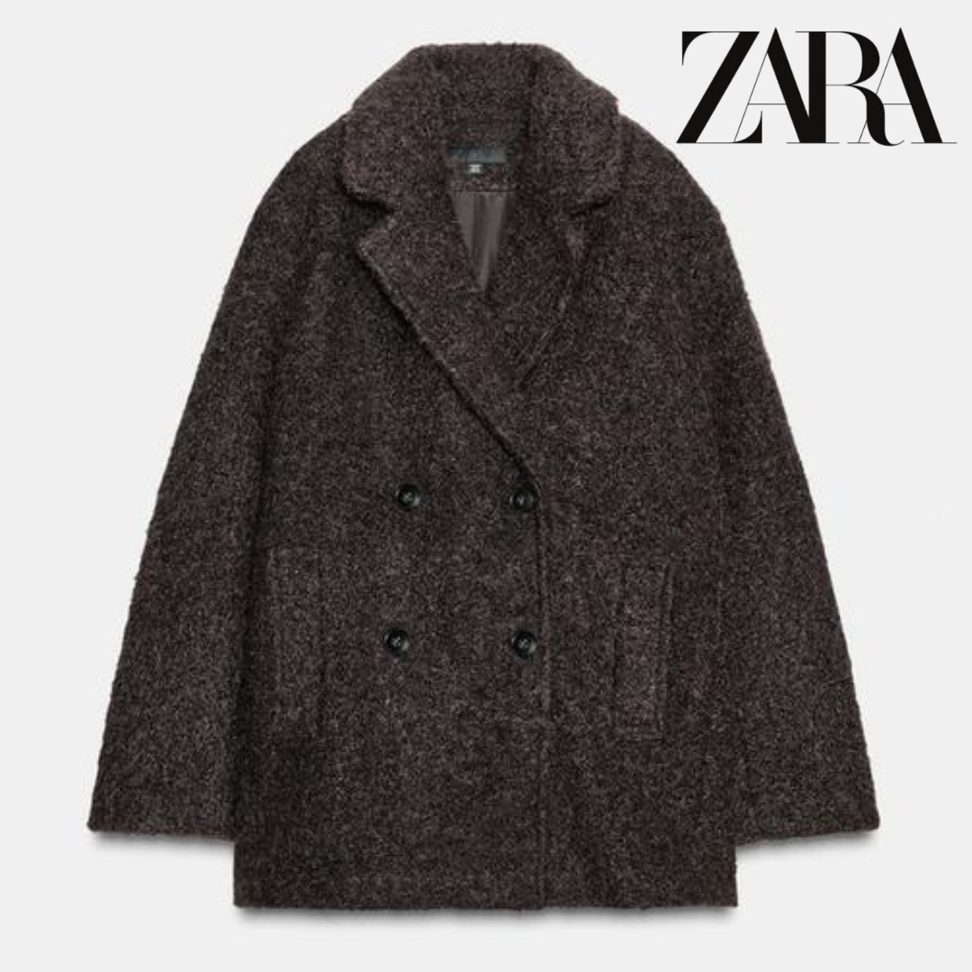 ZARA］ブークレダブルブレストミディ丈コート (ZARA/コート) 8073/328