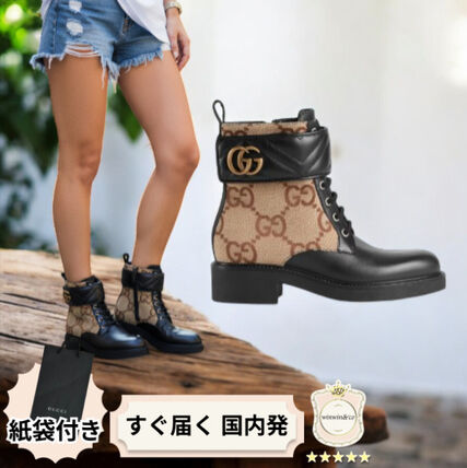レースアップ GUCCI(グッチ) ショートブーツ・ブーティ(レディース