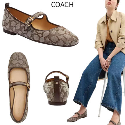 ブラウン（茶色）系 24cm Coach(コーチ) フラットシューズ(レディース