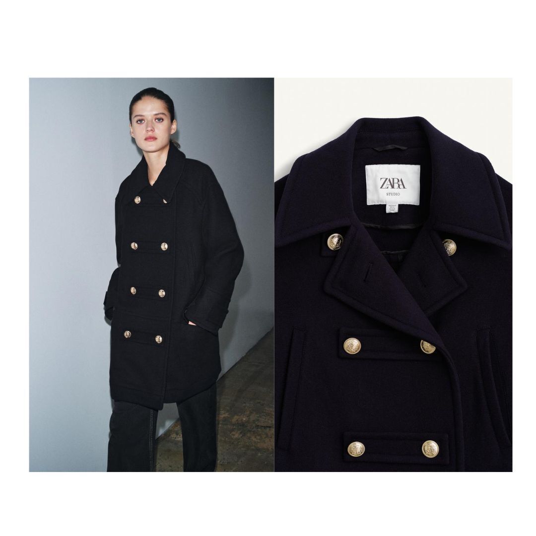 ZARA】限定品 ウールブレンドダブルブレスト仕様コート (ZARA/コート