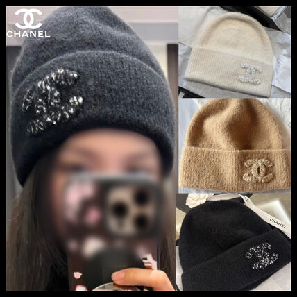 ブラック（黒）系 CHANEL(シャネル) ニットキャップ・ビーニー