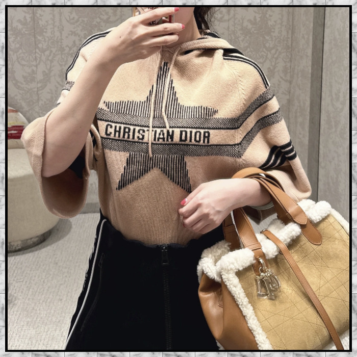 Dior Alps 七分袖丈フード付きセーター》ピンク ウール 直営店 (Dior