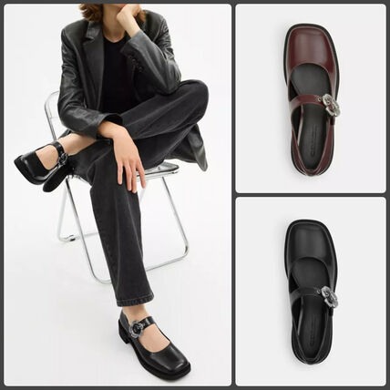 レッド（赤）系 24.5cm Coach(コーチ) フラットシューズ(レディース