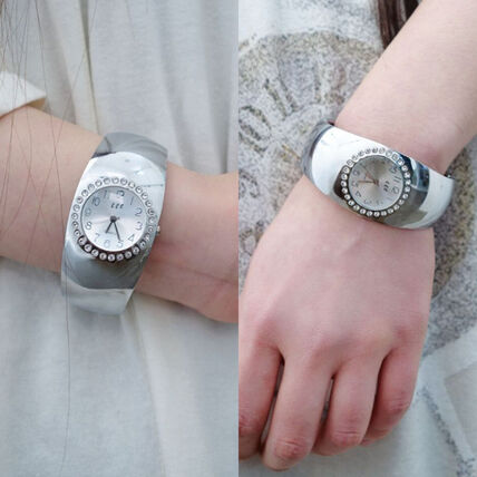 シルバー（銀色）系 eeespace(イースペース) デジタル腕時計