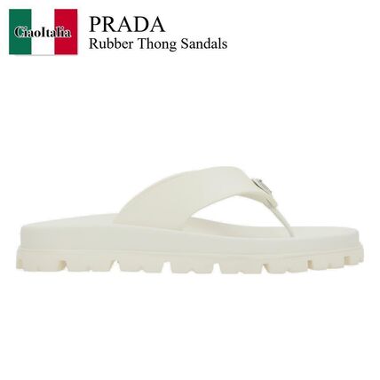 ホワイト（白）系 PRADA(プラダ) サンダル・ミュール(レディース