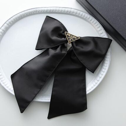 PRADA リボンバレッタ ベルベット黒 PRADA ブラックベルベットリボン