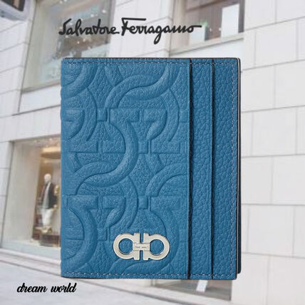 ロゴ ブルー（青）系 FERRAGAMO(フェラガモ) カードケース・名刺入れ