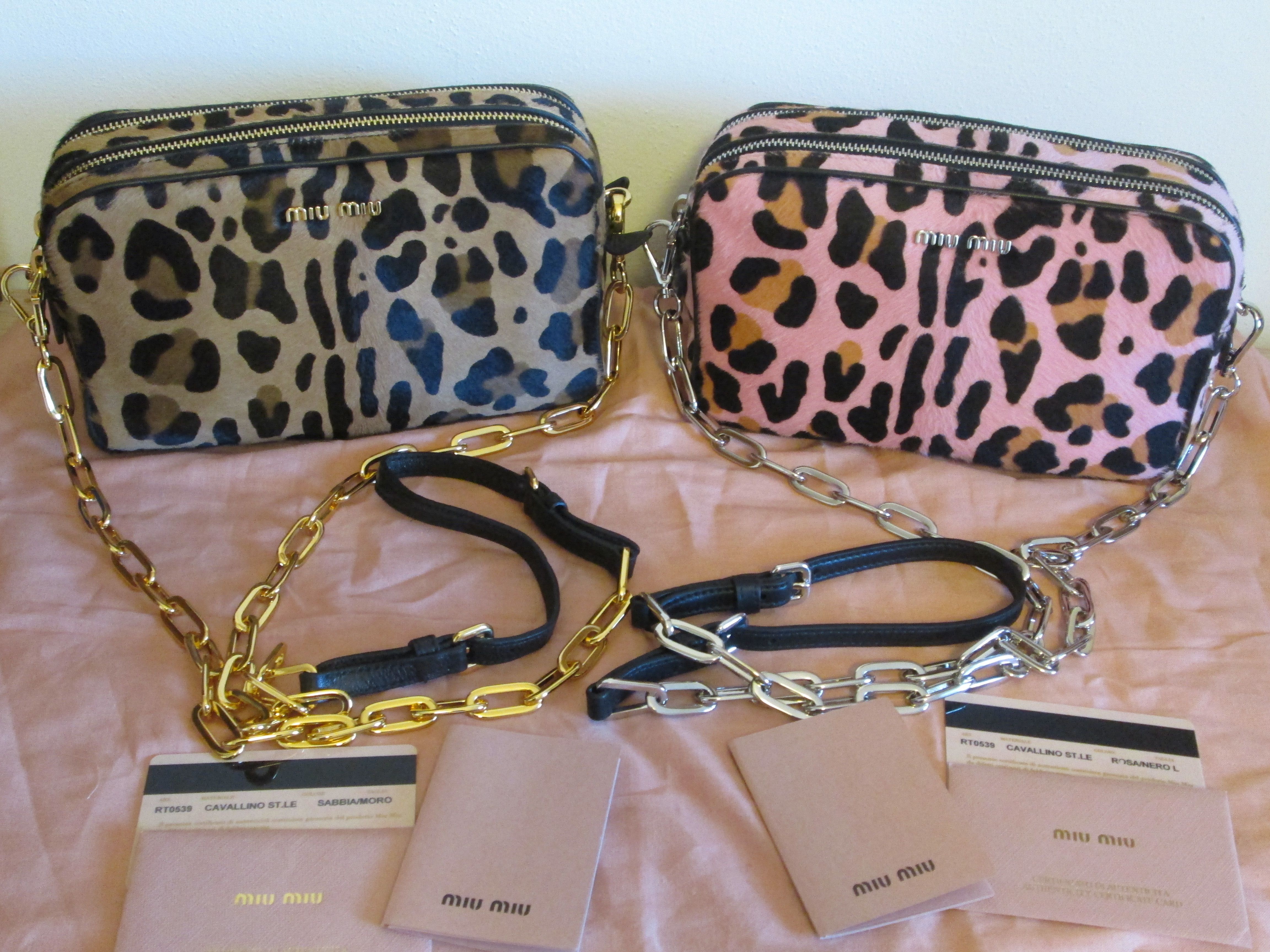 miumiuハラコ☆レオパード柄が可愛い☆チェーンショルダー (MiuMiu