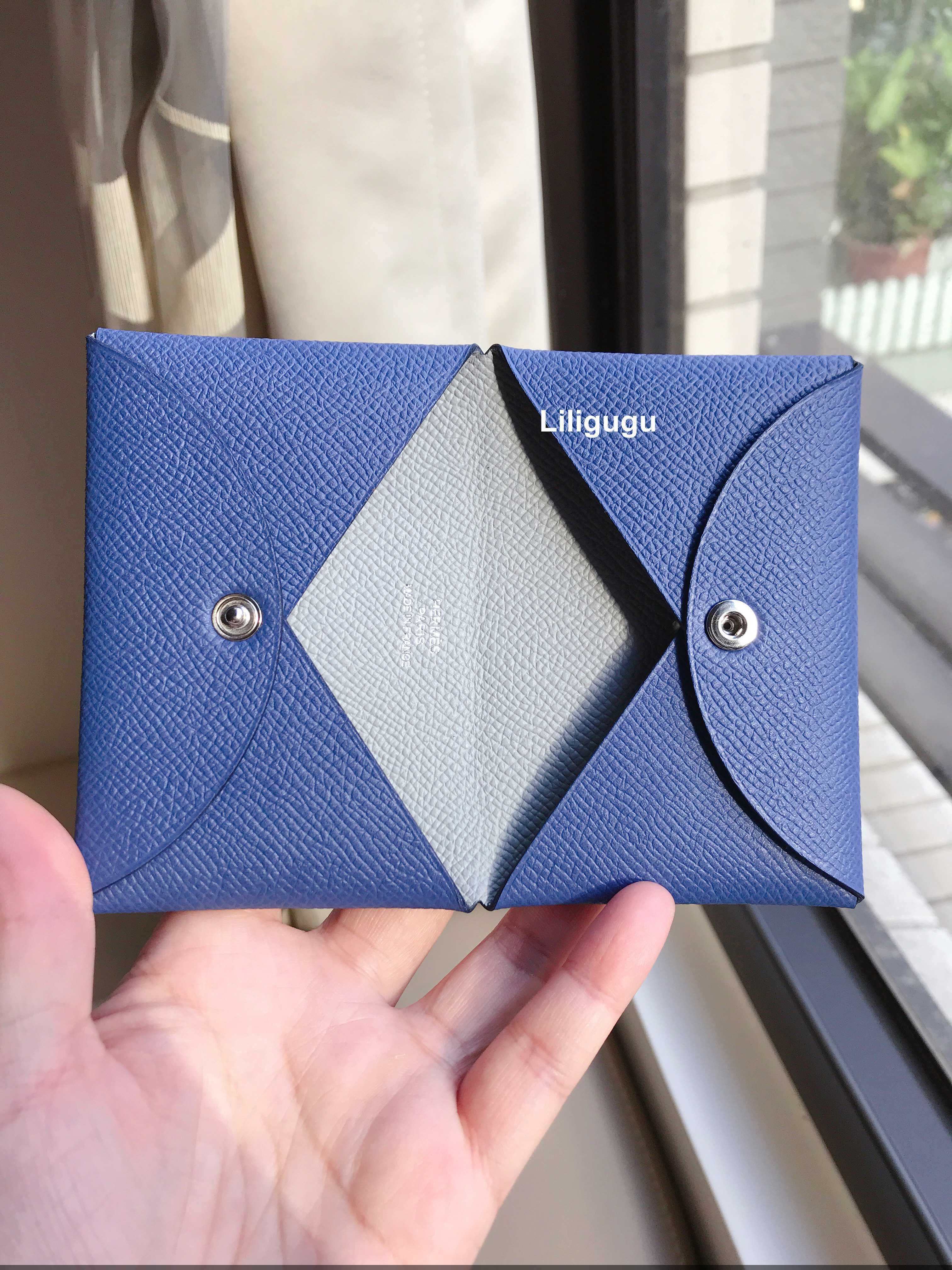 エルメス)ブルー☆ヴェルソ カルヴィ☆カードケース (HERMES/カード