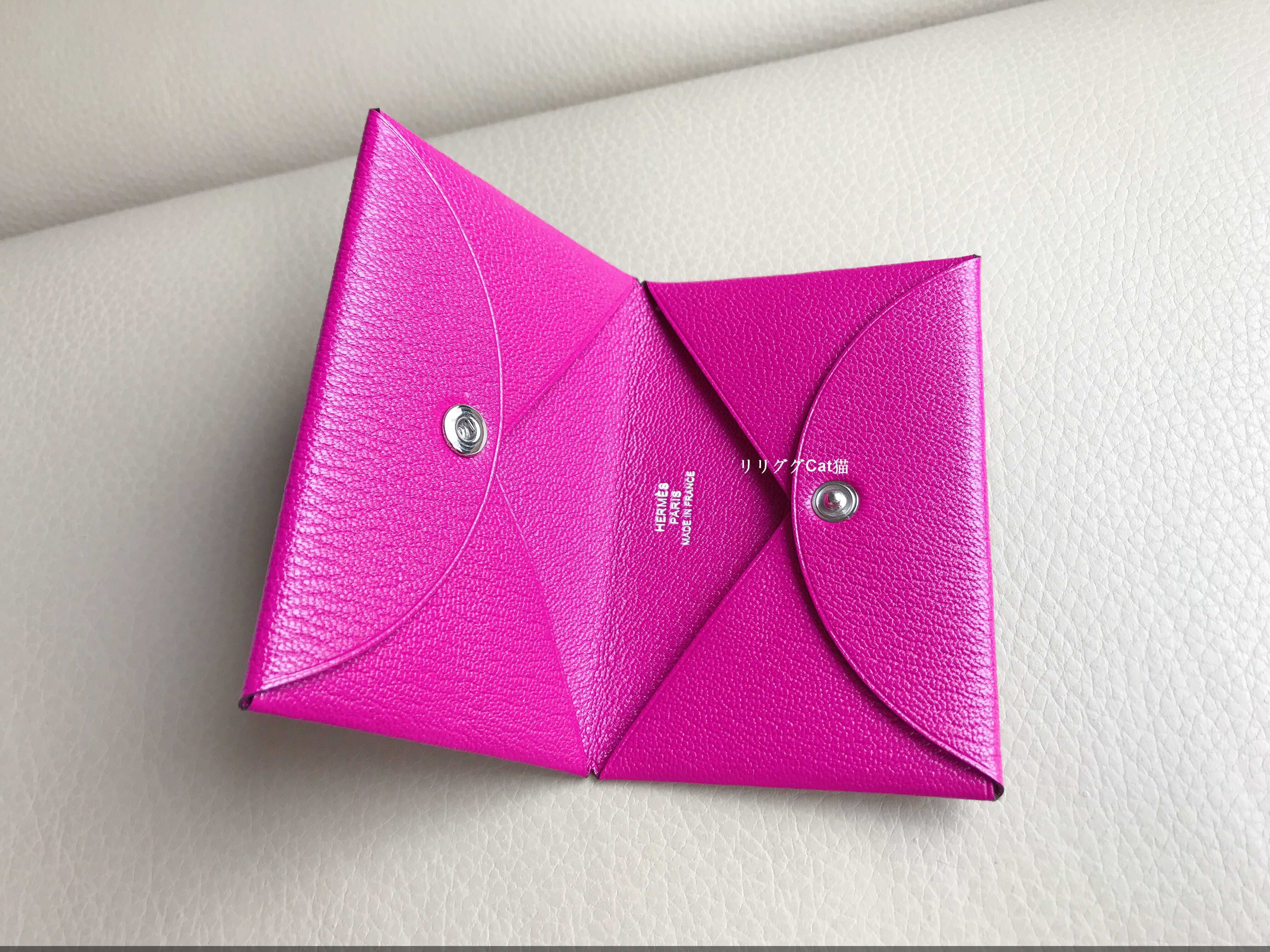 エルメス)☆ローズパープル☆カルヴィ☆カードケース名刺入り (HERMES