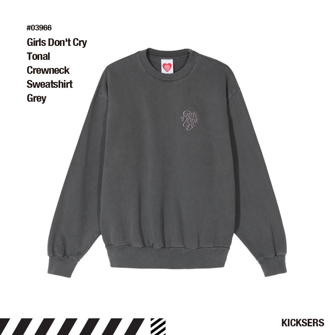 人気話題GDC！Girls Don't Cry Tonal Crewneck Sweatshirt Grey (Girls