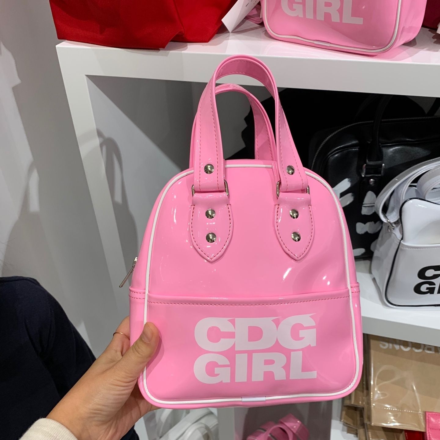 COMME des GARCONS CDG GIRL ロゴ エナメル トートバッグ (COMME des
