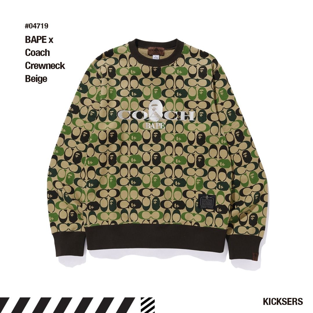人気話題コラボ！BAPE x Coach Crewneck Beige (A BATHING APE