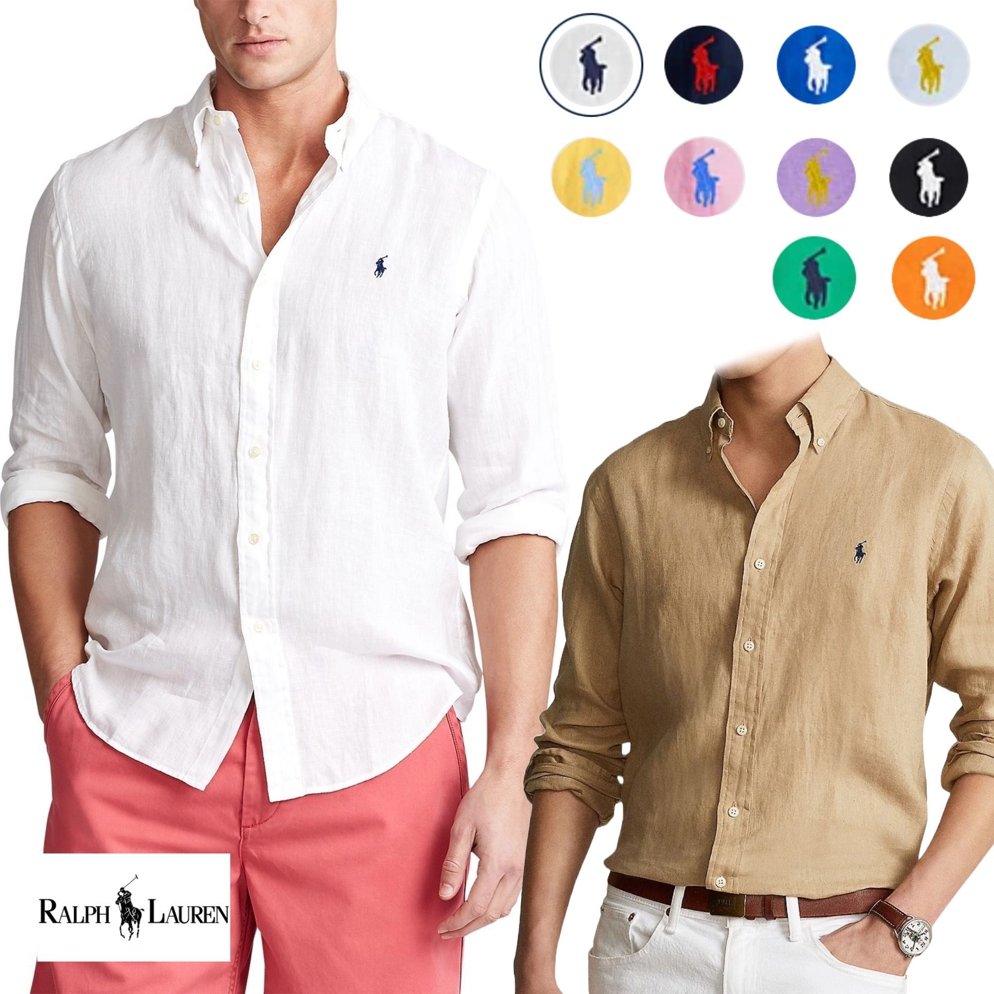 新作セール ポロラルフローレンクラシックフィットリネンシャツ (Ralph