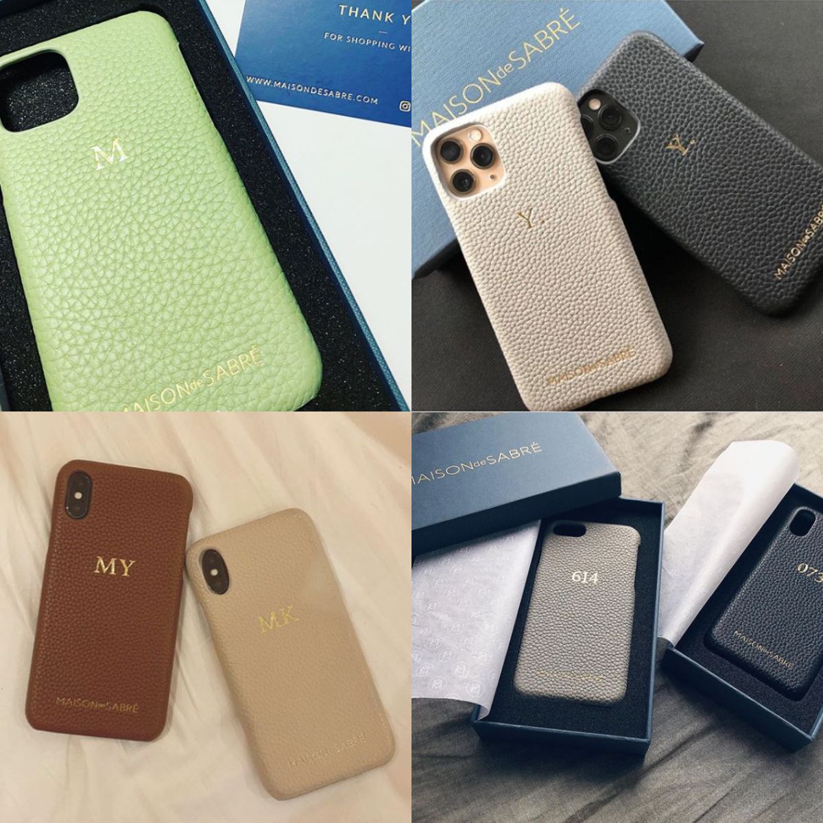 MAISON de SABRE】レザースマホケース 刻印可 カラーサイズ有 (MAISON