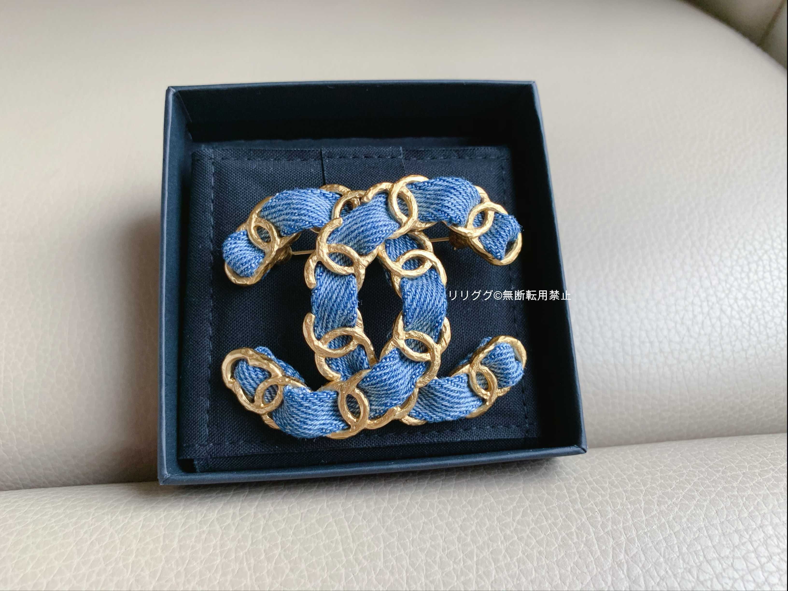 シャネル)AB3402☆CCロゴ ブローチ☆デニム (CHANEL/ブローチ