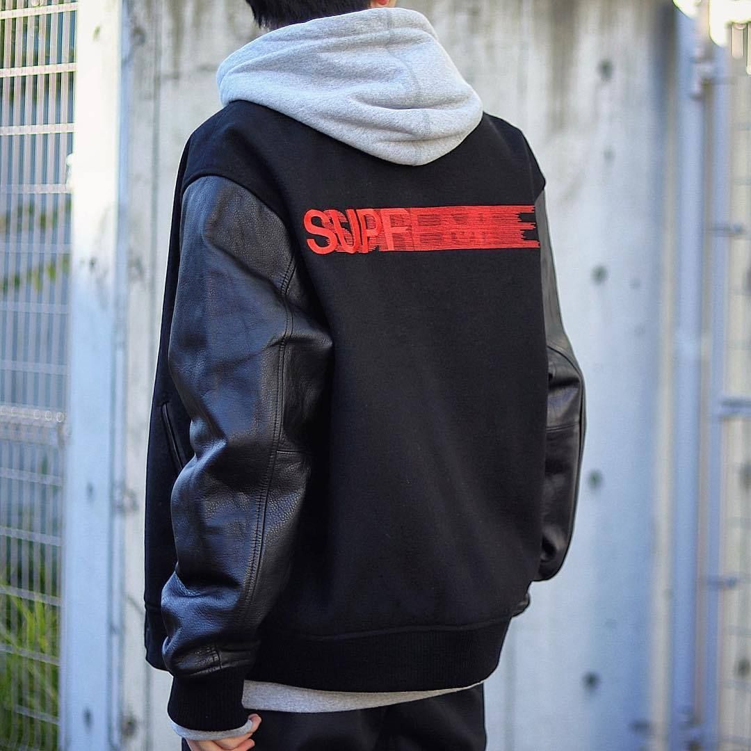 Supreme Motion Logo Varsity Jacket Black シュプリーム ロゴ