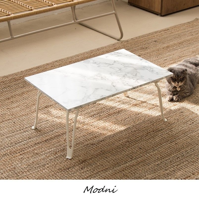 Ssize&Msize☆韓国人気☆モダンな大理石風 折り畳み式テーブル (机