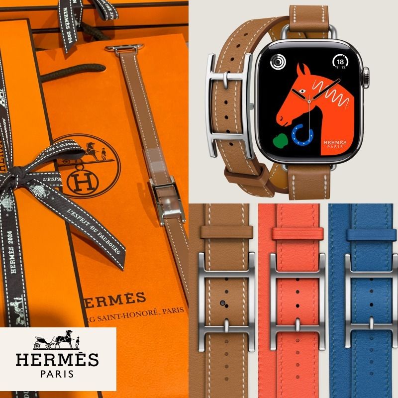 日本完売】Apple Watch Hermesドゥブルトゥール 40mmベルト (HERMES