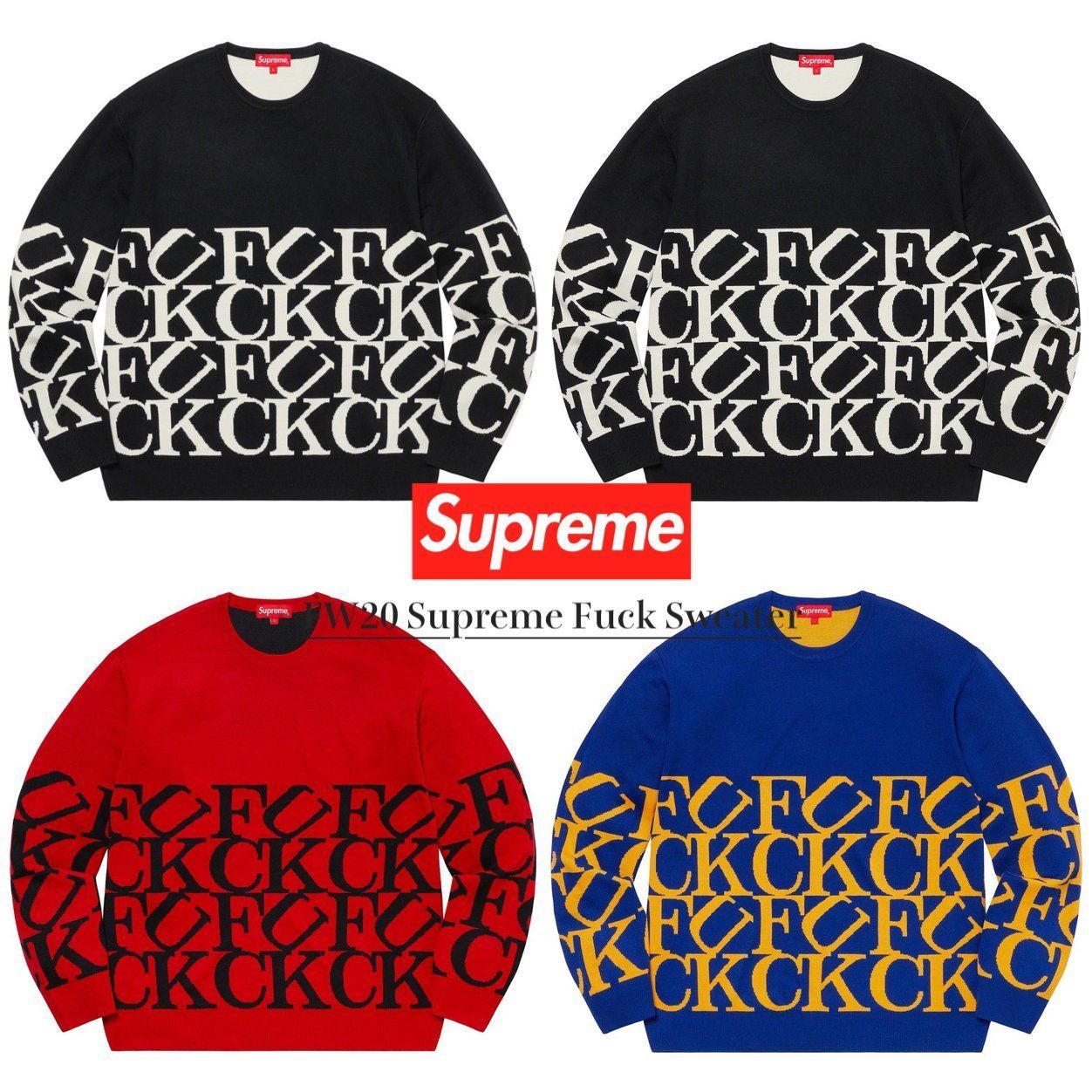 FW20 Supreme Fuck Sweater - シュプリーム ファック セーター