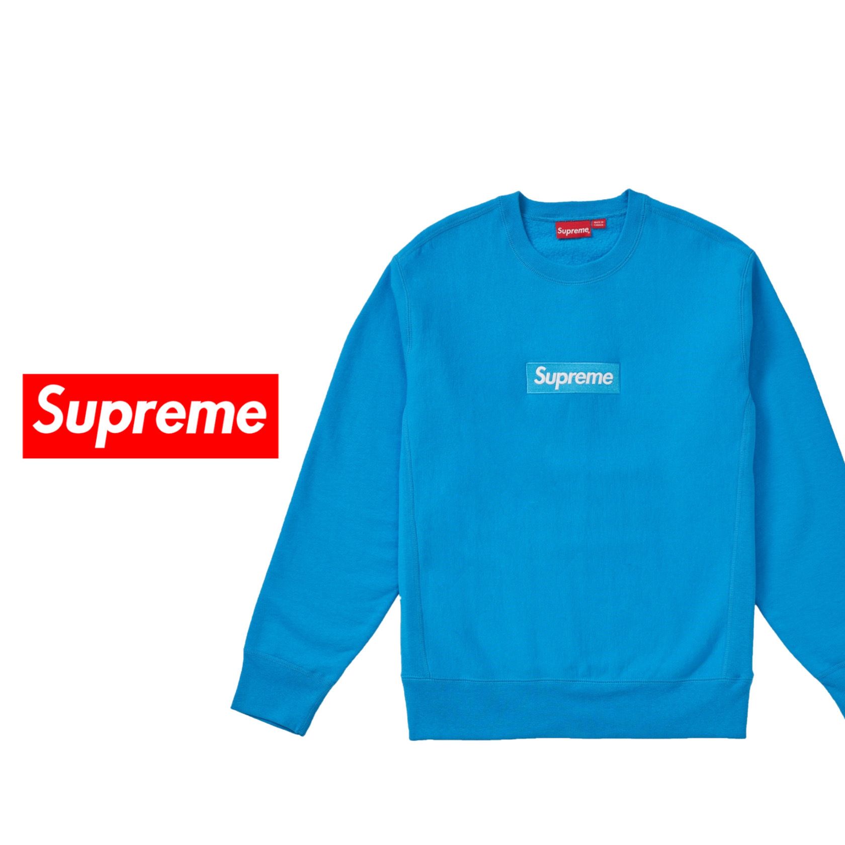 Supreme ボックスロゴ クルーネック スウェットシャツ ブルー (Supreme