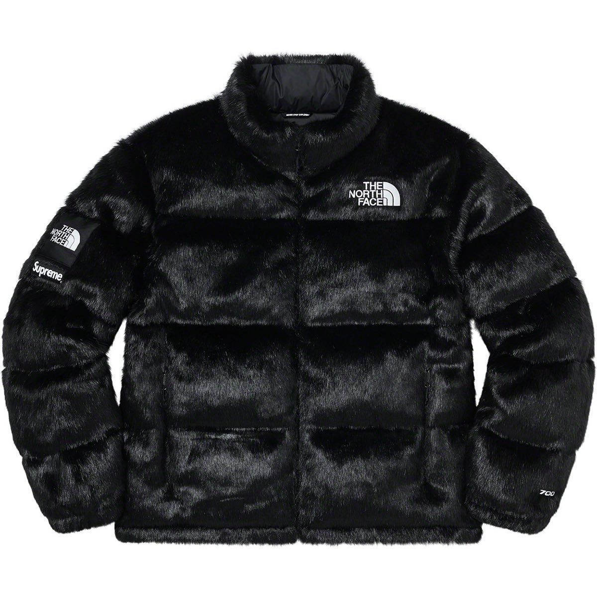 Supreme×The North Face Faux Fur Nuptse Jacket Black 正規品