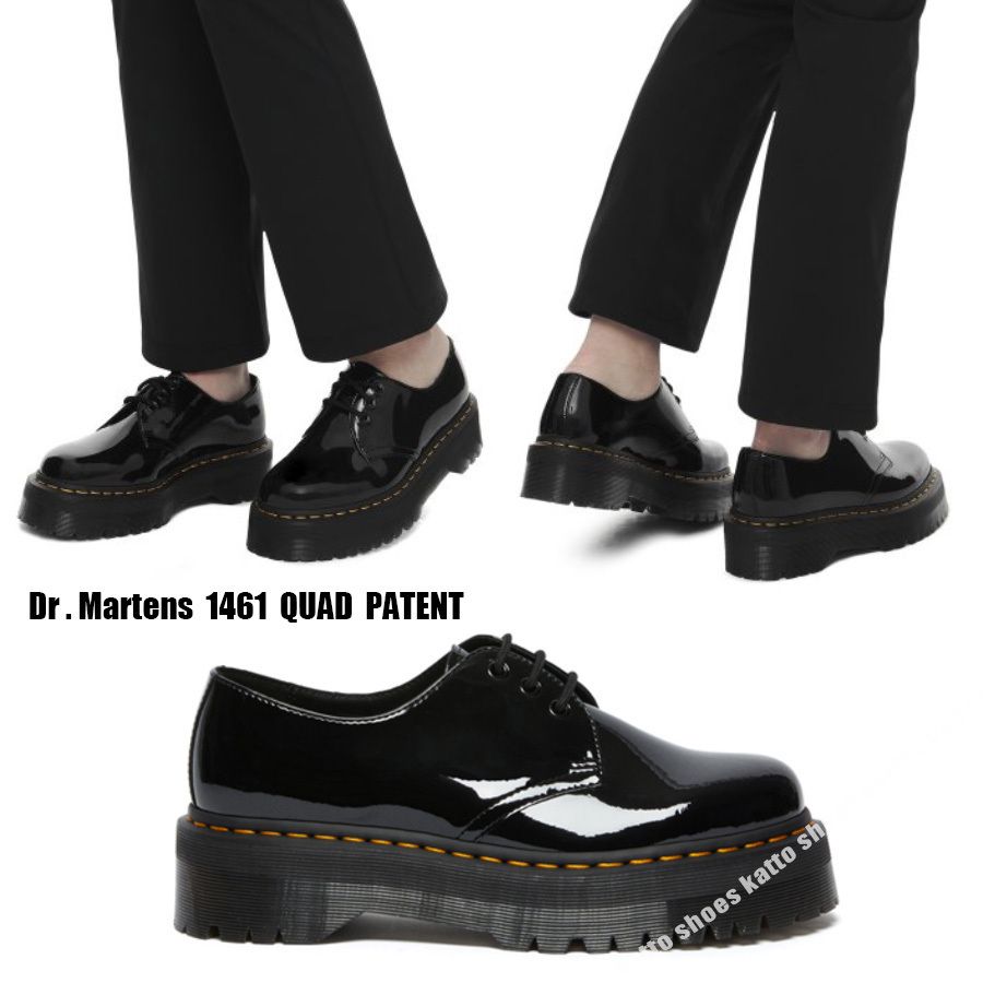 Dr Martens☆1461 QUAD PATENT☆パテントレザー☆3ホール☆厚底 (Dr