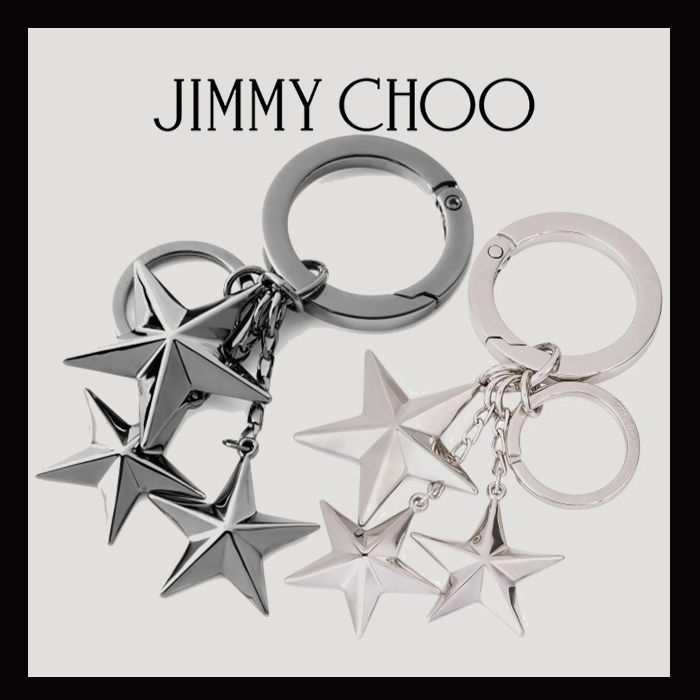 JIMMY CHOO】WESTLEY Silver メタルスター・キーリング (Jimmy Choo