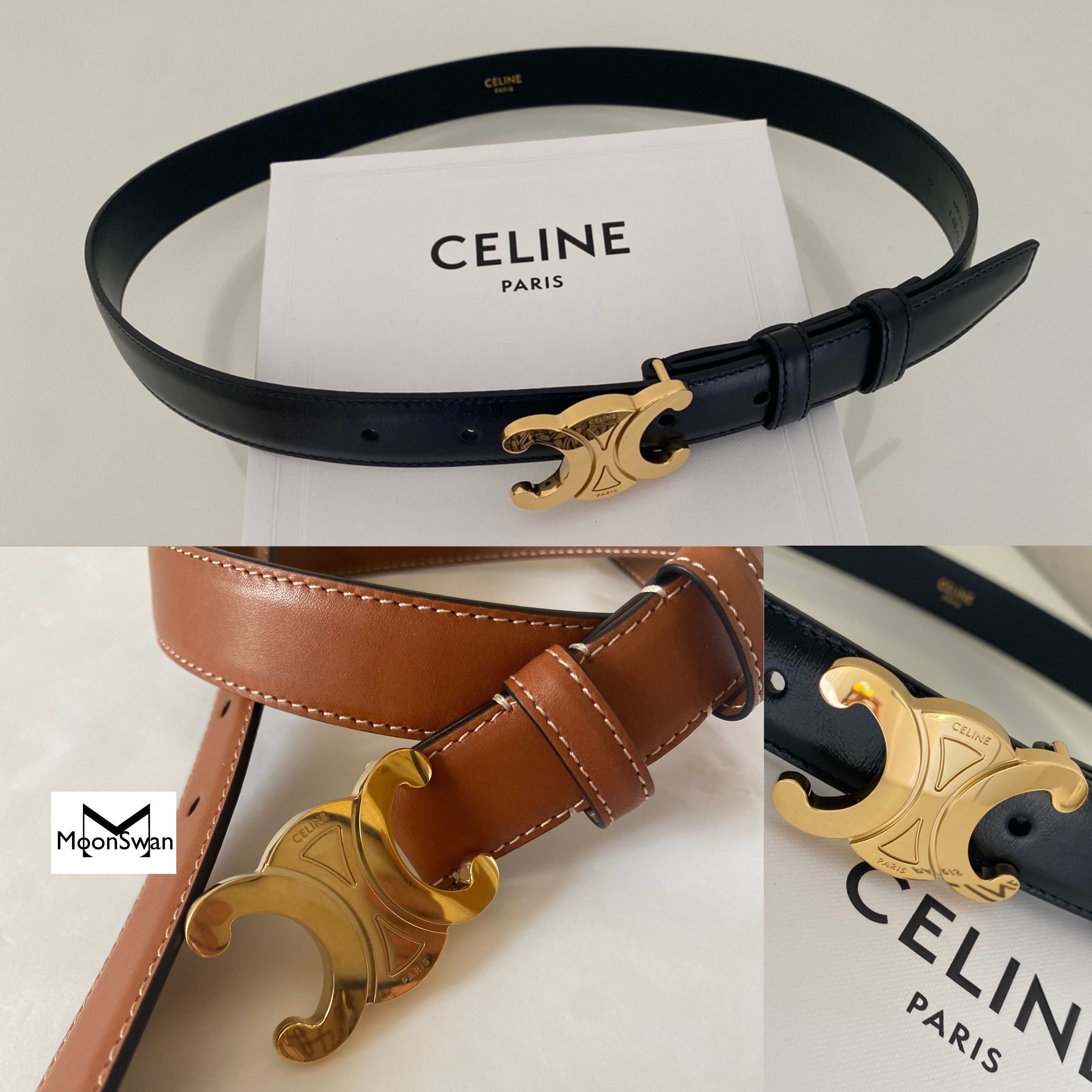 CELINE【入手困難】トリオンフ ベルト スムースカーフスキン全色