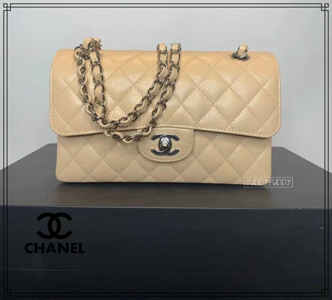 入手困難☆》CHANEL マトラッセキャビア23cmS/G金具 ベージュ (CHANEL