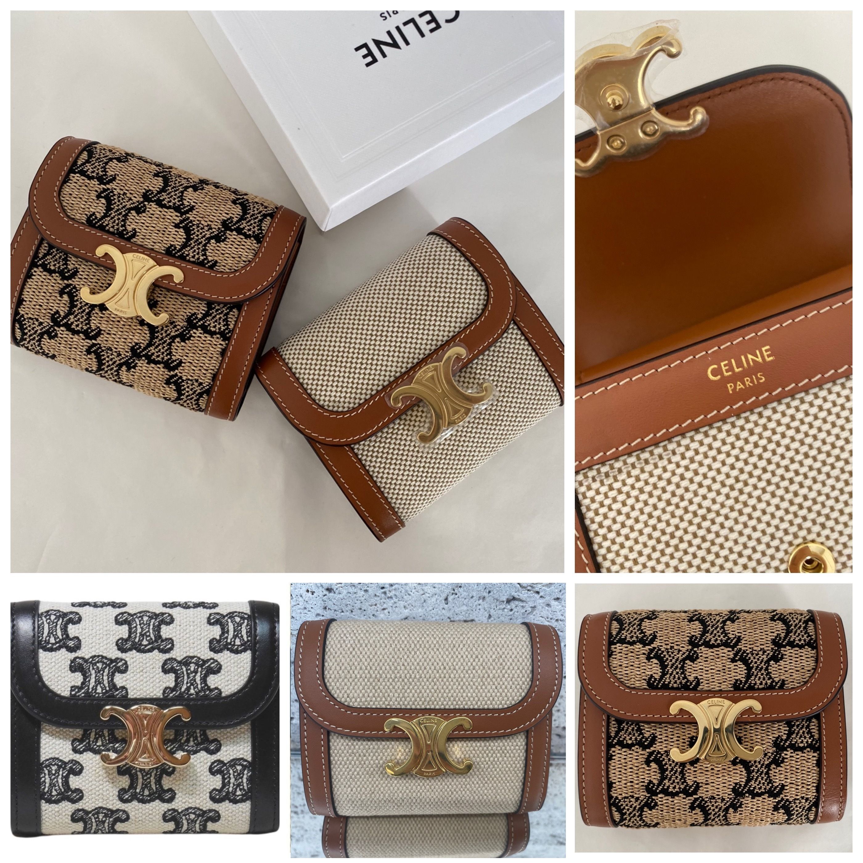 CELINE【入手困難】テキスタイル☆TRIOMPHE SMALL FLAP WALLET