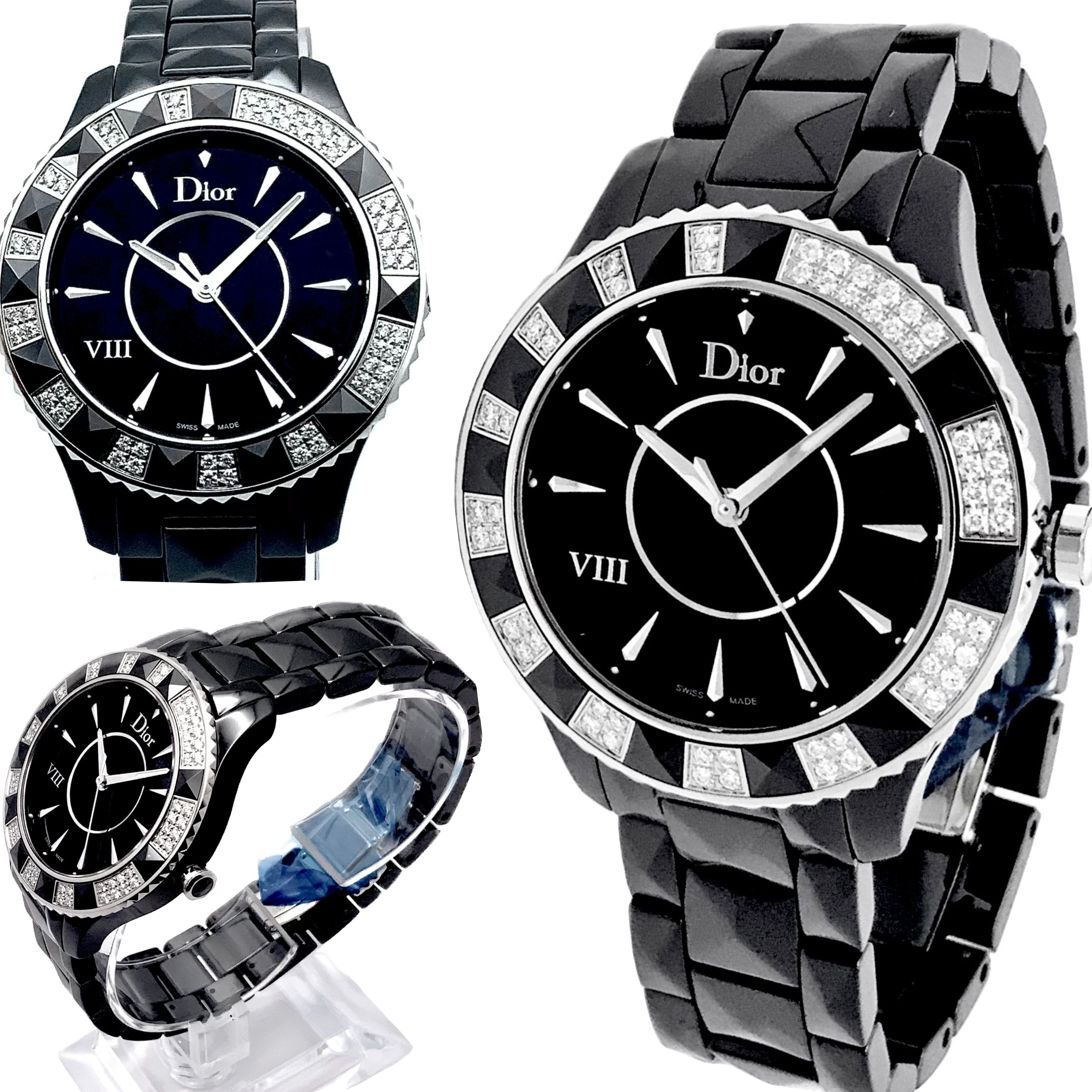 セール!Dior VIII 黒セラミック ダイヤモンド腕時計CD1241E0C001 (Dior