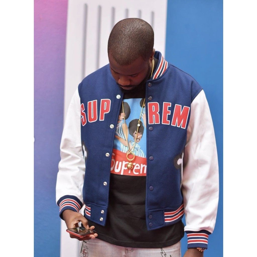 Supreme Bone Varsity Jacket Navy シュプリーム スタジャン (Supreme