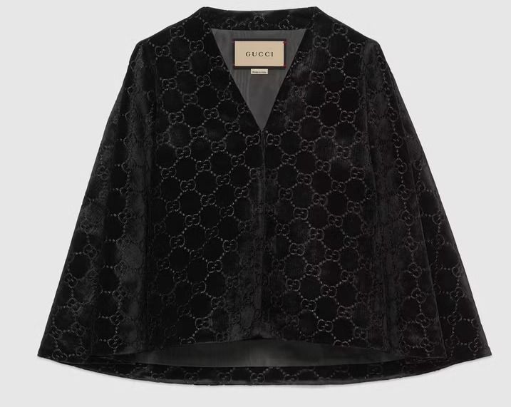 国内発送☆GUCCI】GG ベルベット モノグラム ロゴ ケープ (GUCCI