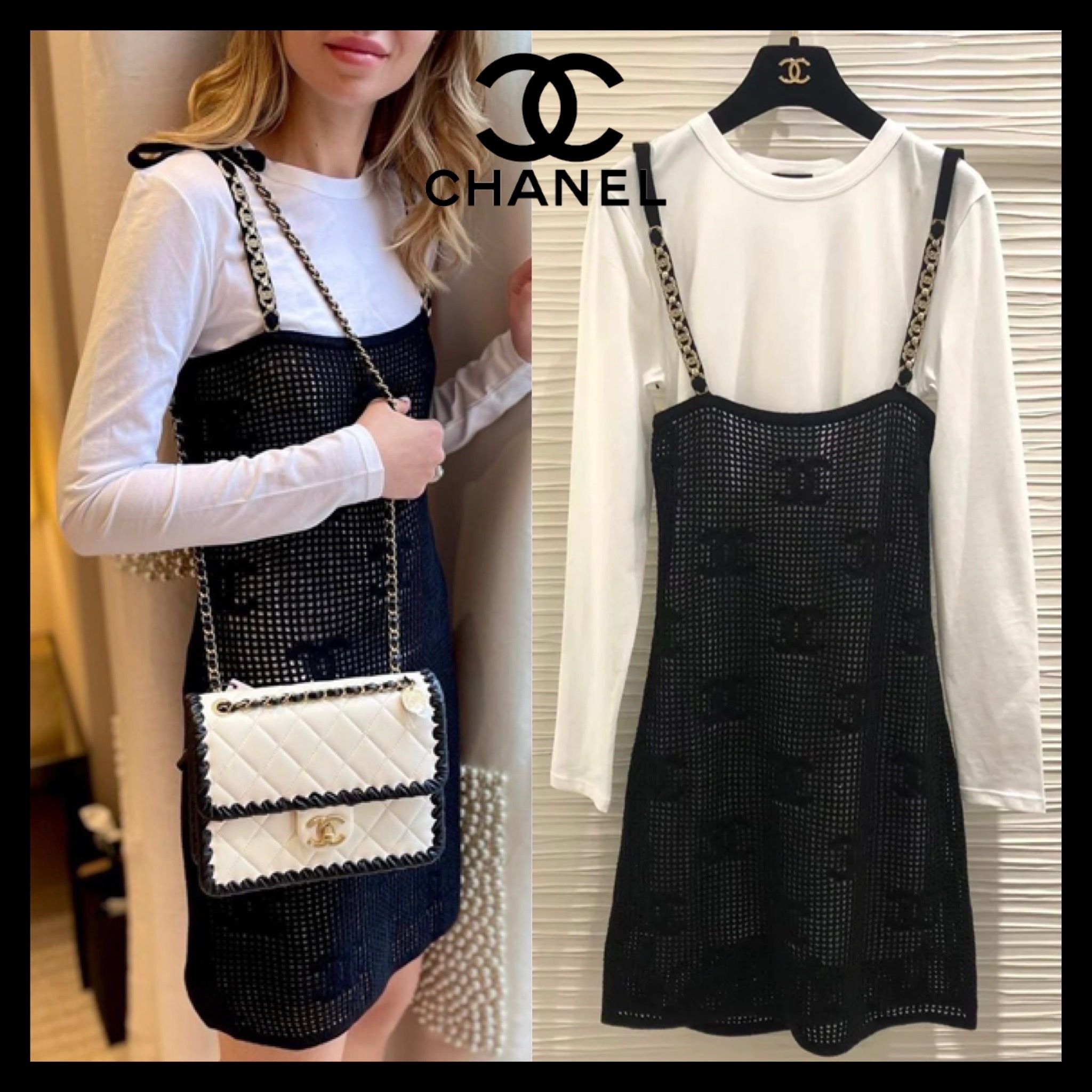 ストラップにもCCマーク♪】CHANEL ミニドレス ワンピース (CHANEL