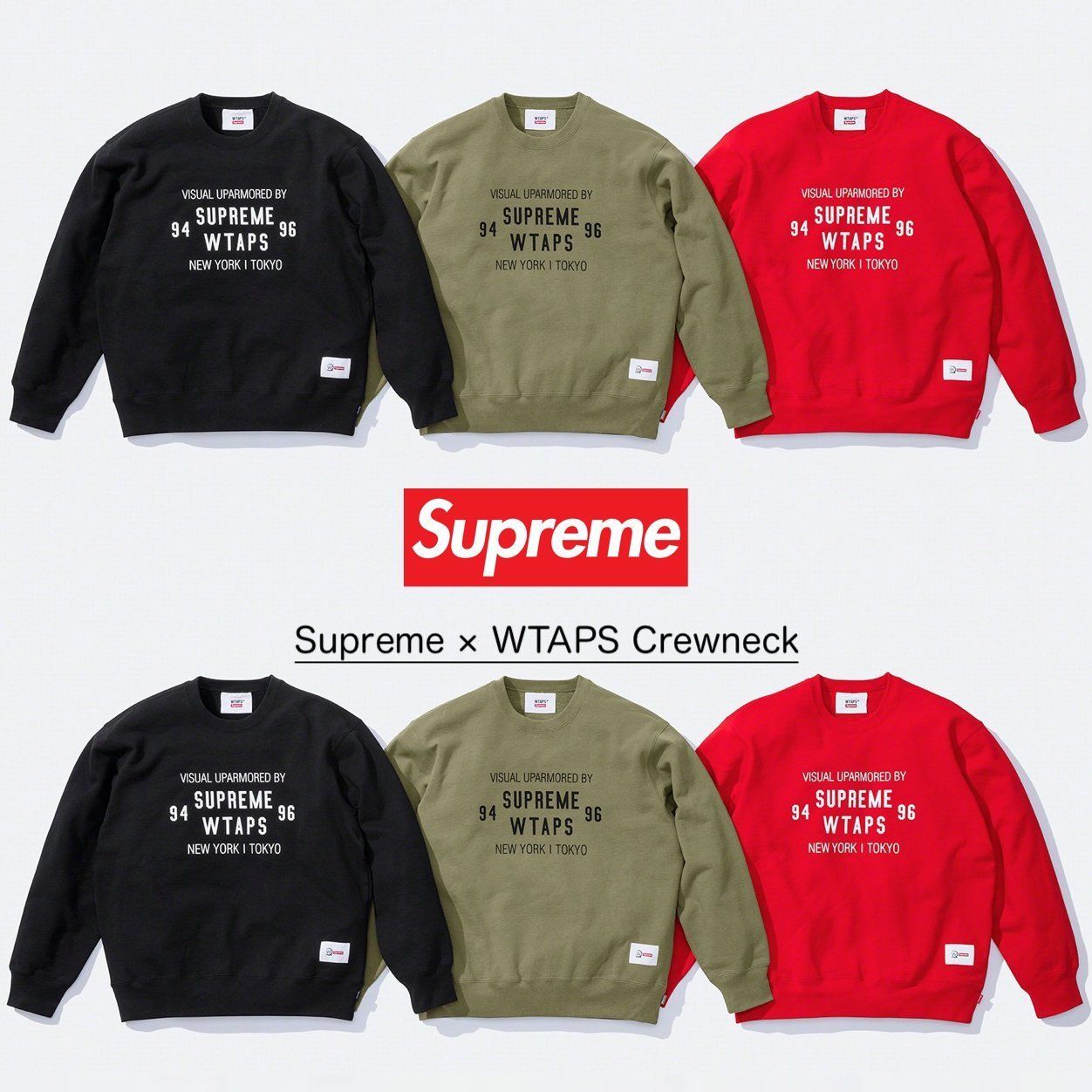 FW21 Supreme WTAPS Crewneck - ダブルタップス クルーネック (Supreme