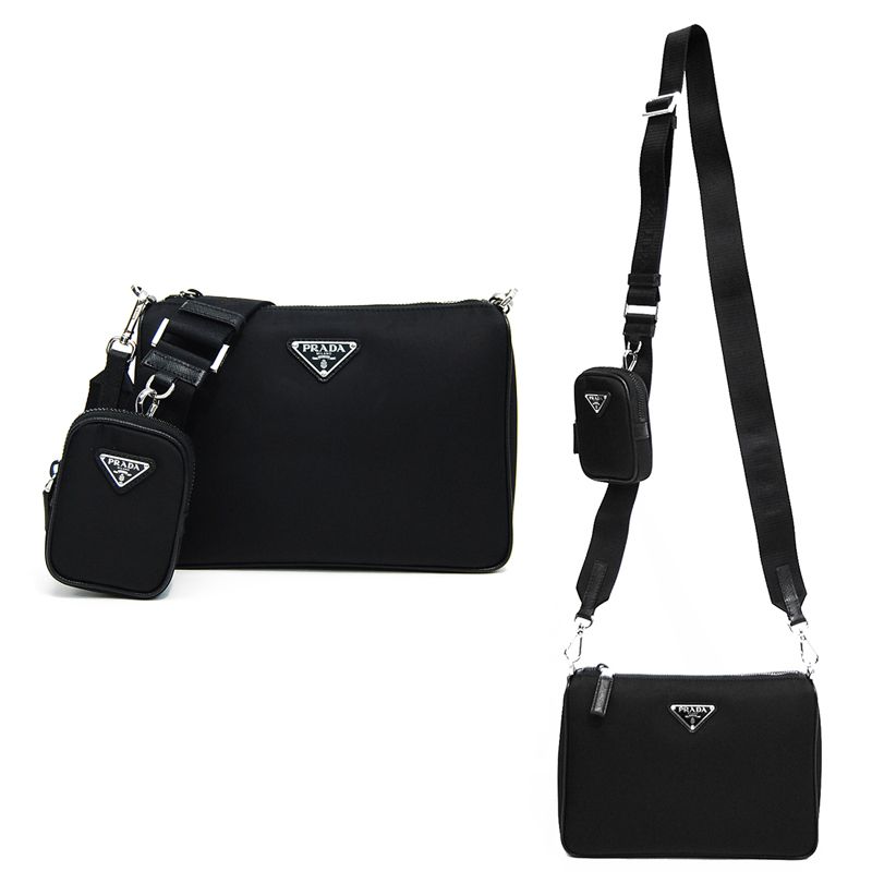 関税負担なし☆PRADA Re-Nylon レザー ショルダーバッグ (PRADA