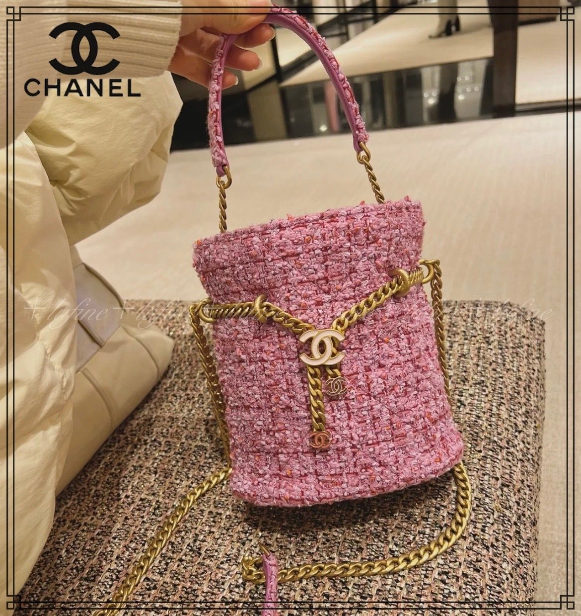 ピンクのツイードがキュート♡】CHANEL ショルダーバッグ (CHANEL